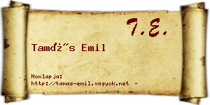 Tamás Emil névjegykártya